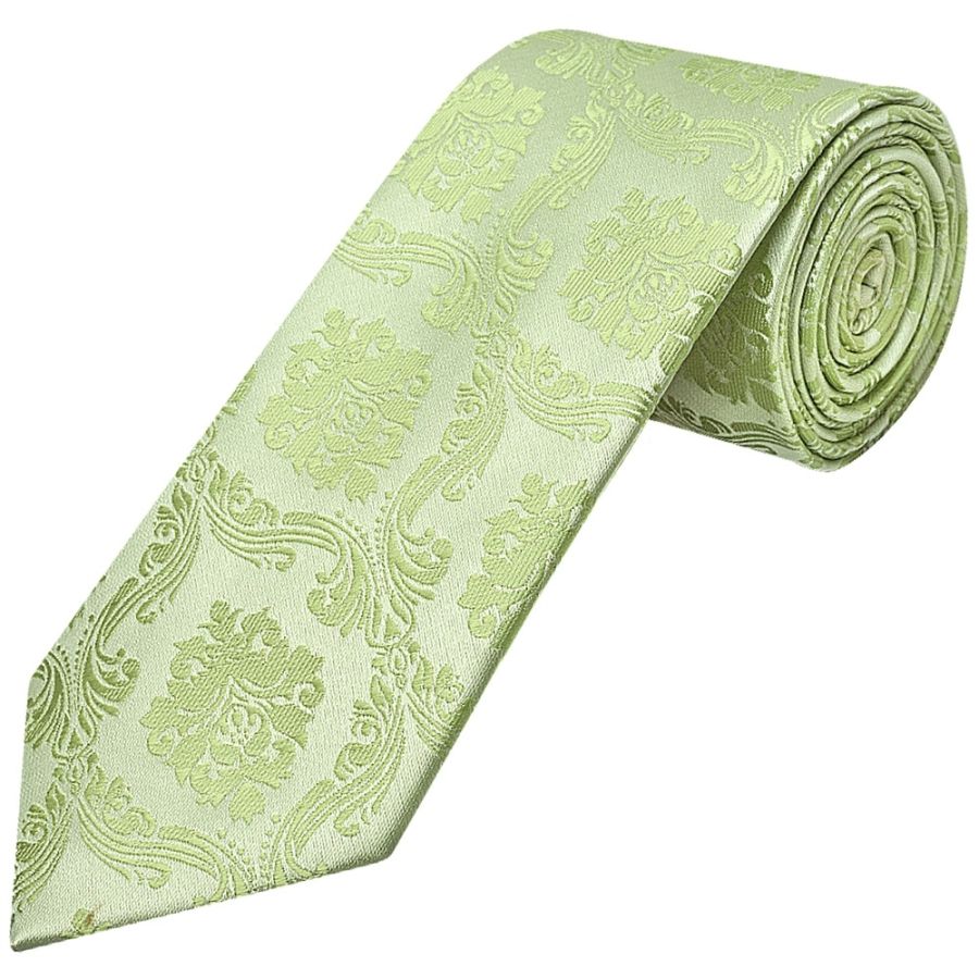 Sage Green Paisley Classic Men's Tie and Pocket Square Set