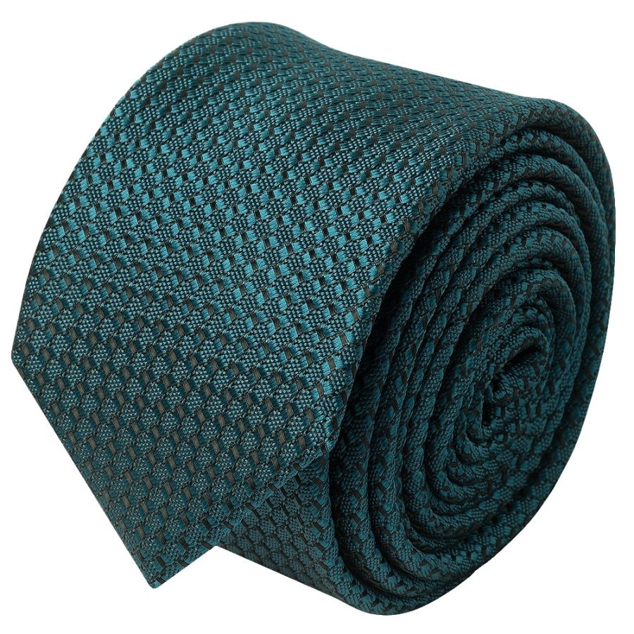 Teal Textured Skinny Tie 