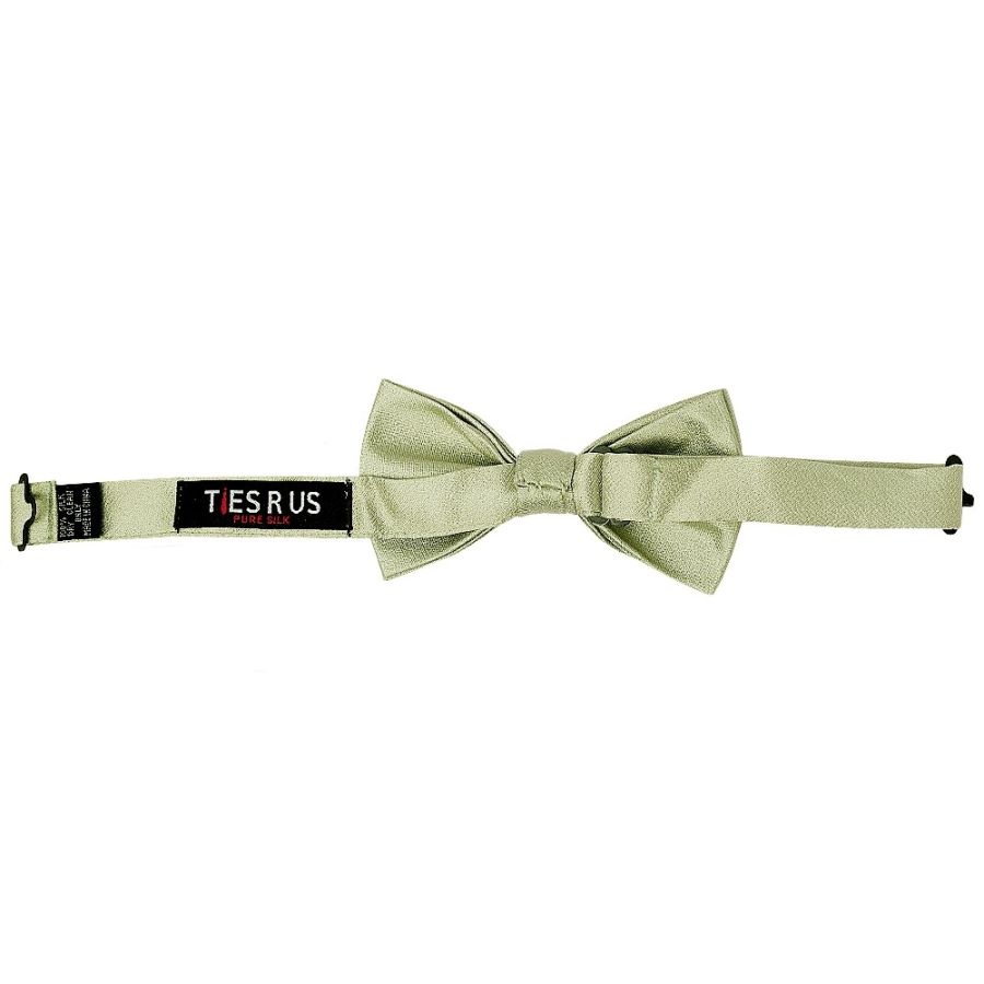 Pre Tied Sage Green Silk Boys Bow Tie Age 4-7