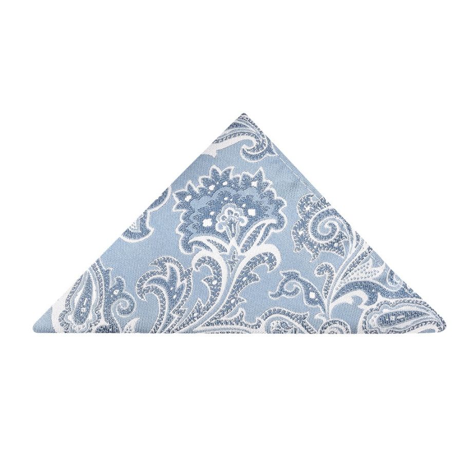 Blue and Silver Paisley Pocket Square