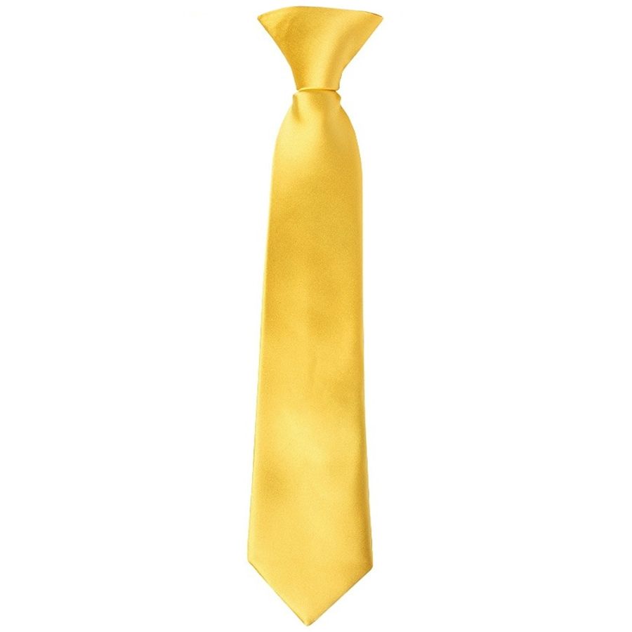 Pre Tied Yellow Gold Satin Boys Tie Age 4-7