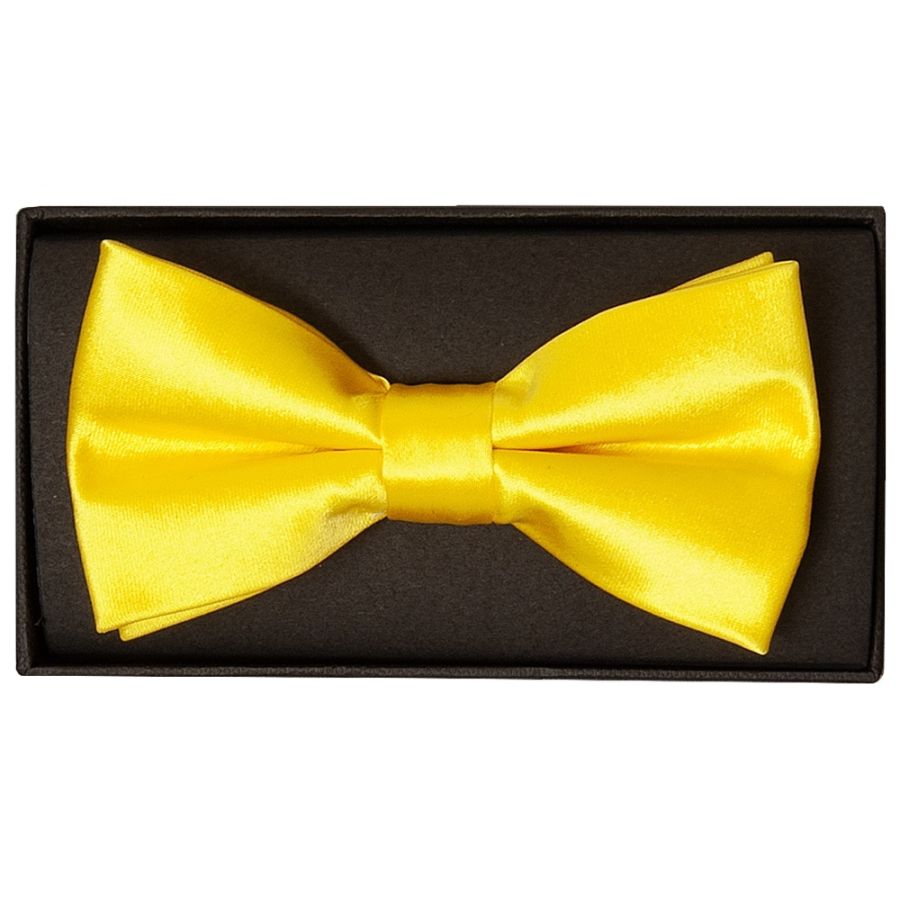 Plain Sunshine Yellow Handmade Mens Bow Tie