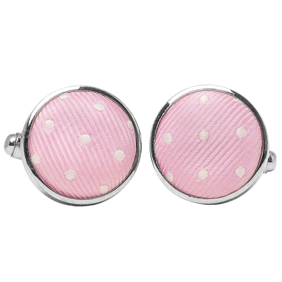 Pink Polka Dot Cufflinks