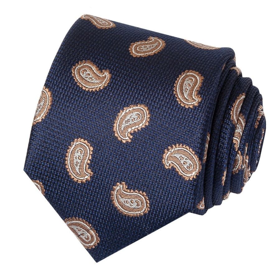 Navy Mini Paisley Classic Men's Silk Tie