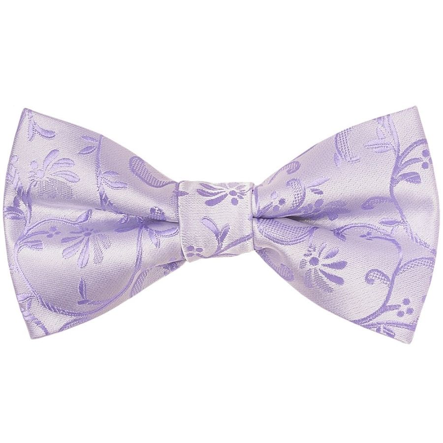 Pre Tied Lavender Floral Boys Bow Tie Age 4-7