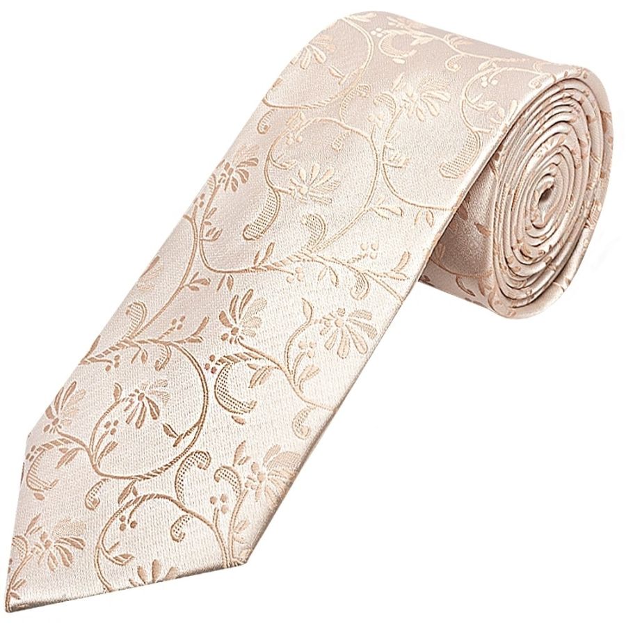 Nude Floral Classic Men's Tie and Pocket Square Set