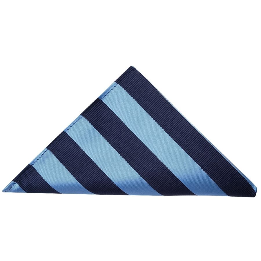 Navy and Light Blue Striped Pocket Square