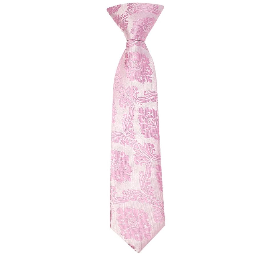 Pre Tied Dusty Pink Paisley Boys Tie Age 4-7