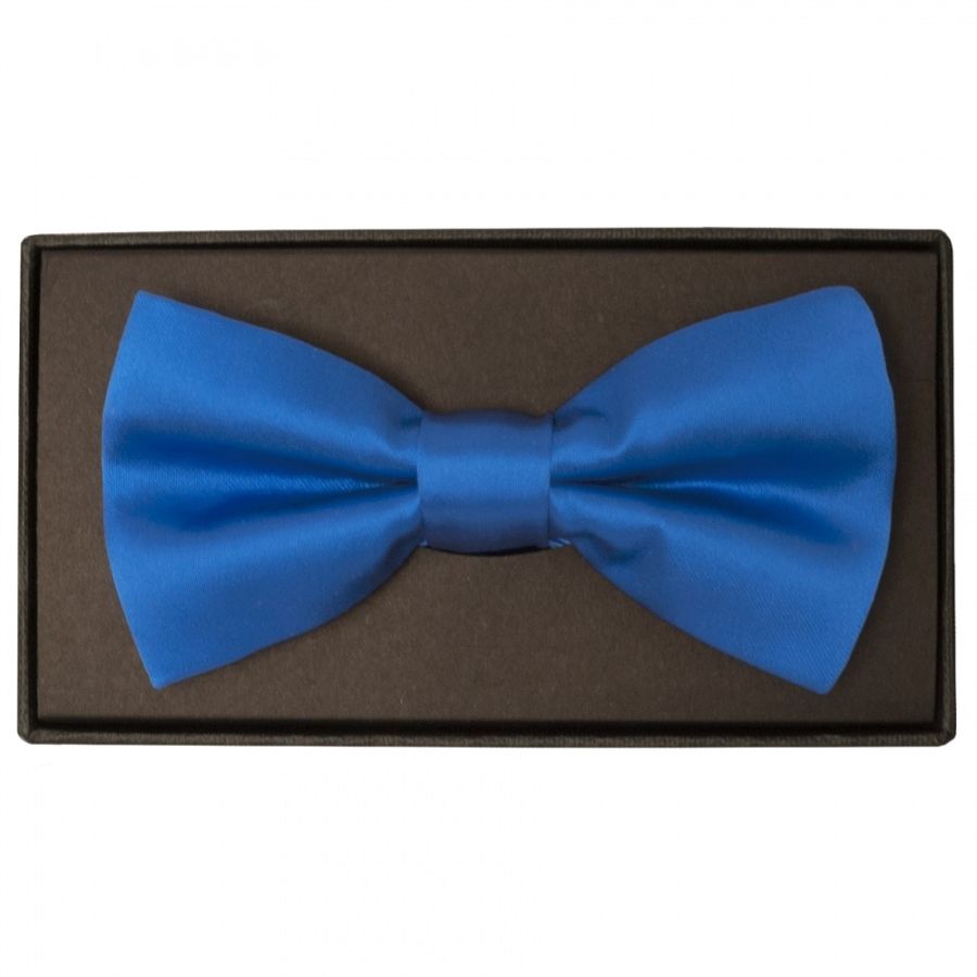Plain Electric Blue Hand Made Mens Bow Tie