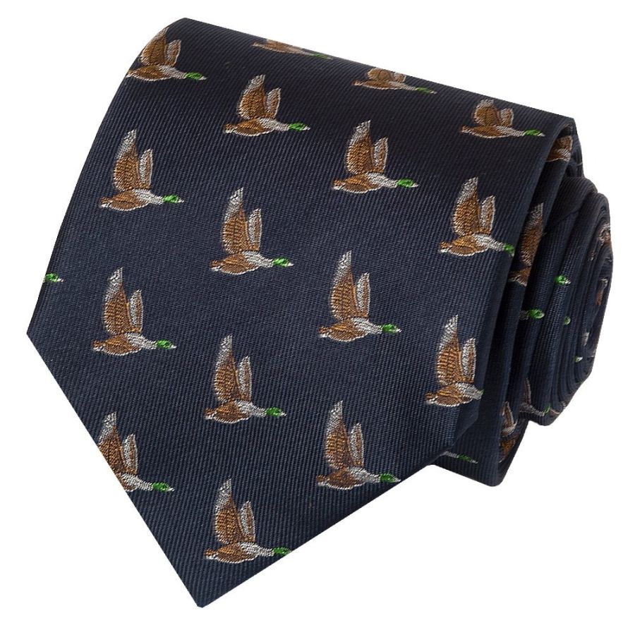 Navy Flying Duck Silk Classic Men's Tie