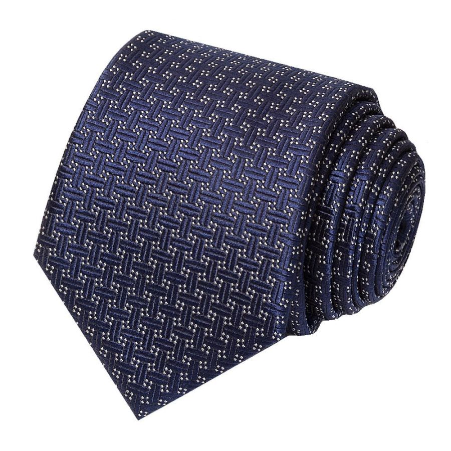 Navy Geo Classic Men's Silk Tie