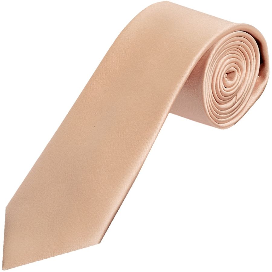 Plain Nude Satin Classic Mens Tie