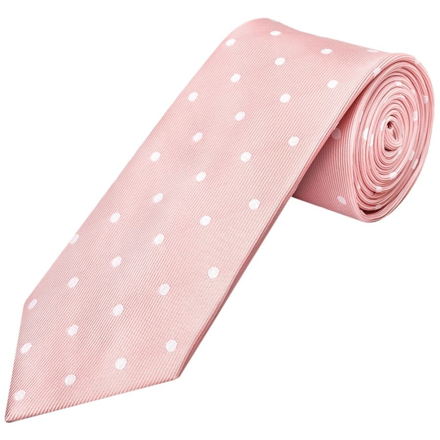 Pink Large White Spot Classic Men's Tie