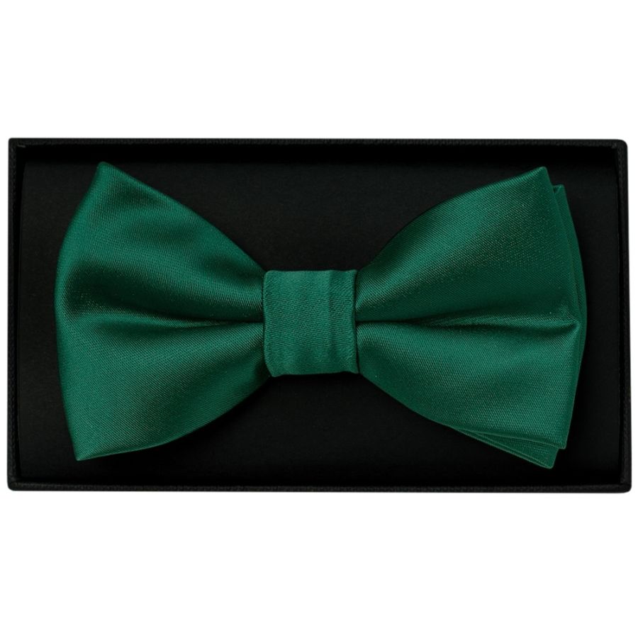 Plain Bottle Green Mens Bow Tie