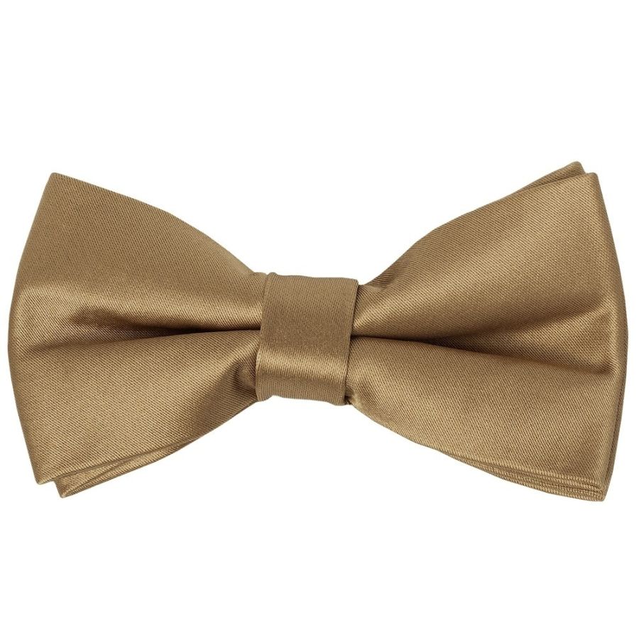 Pre Tied Iced Coffee Satin Boys Bow Tie and Pocket Square Set