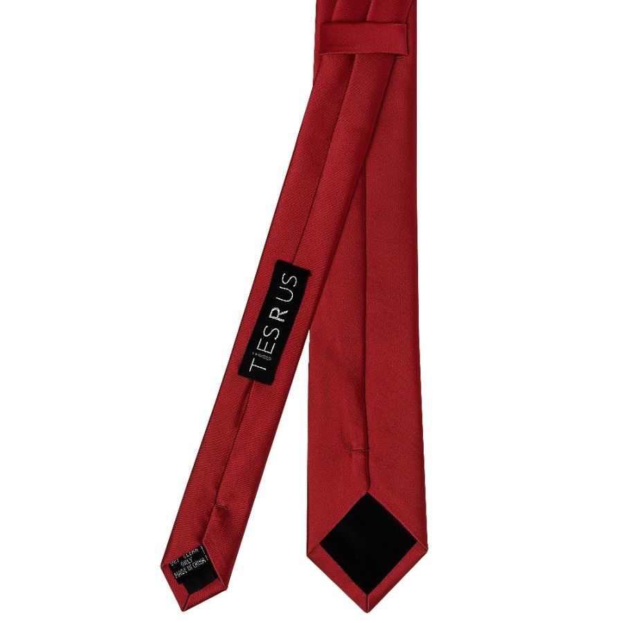 Red Wine Satin Skinny Boys Tie