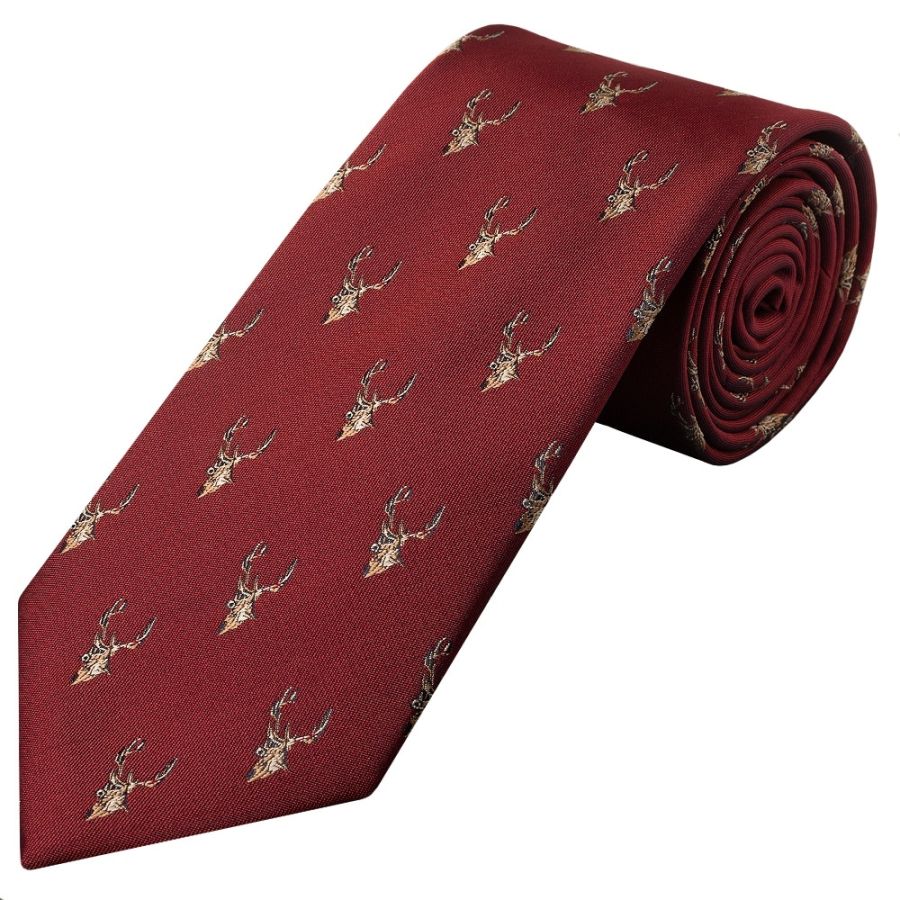 Red Wine Deer Head Classic Men's Tie