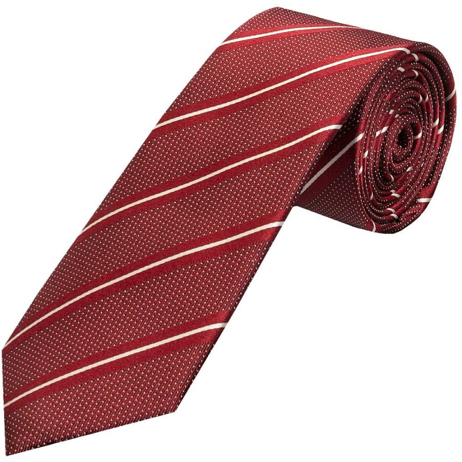 Burgundy Fine Stripe Classic Men's Silk Tie