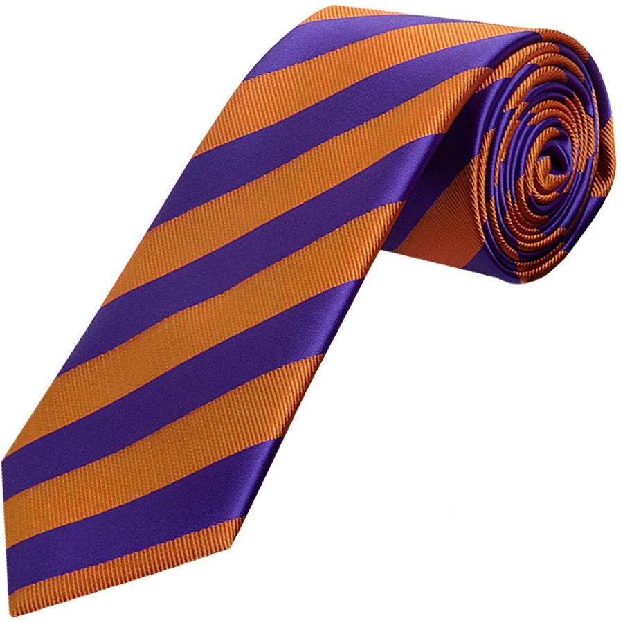 Purple and Orange Striped Classic Men's Tie