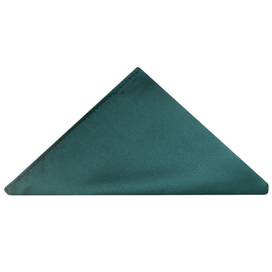 Plain Dark Teal Satin Men's Cravat Tie and Pocket Square Set