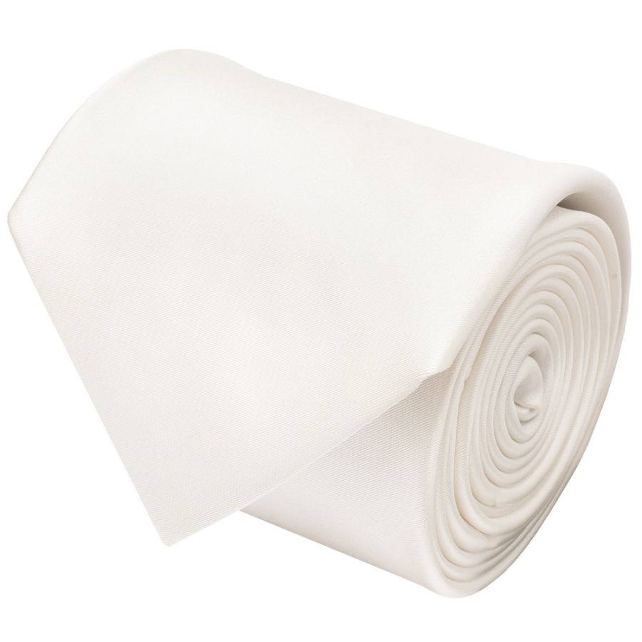 Plain White Satin Classic Men's Tie