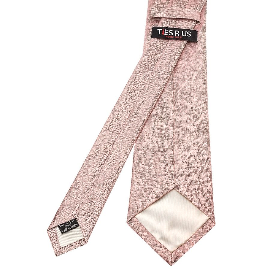 Plain Rose Gold Textured Silk Classic Men's Tie