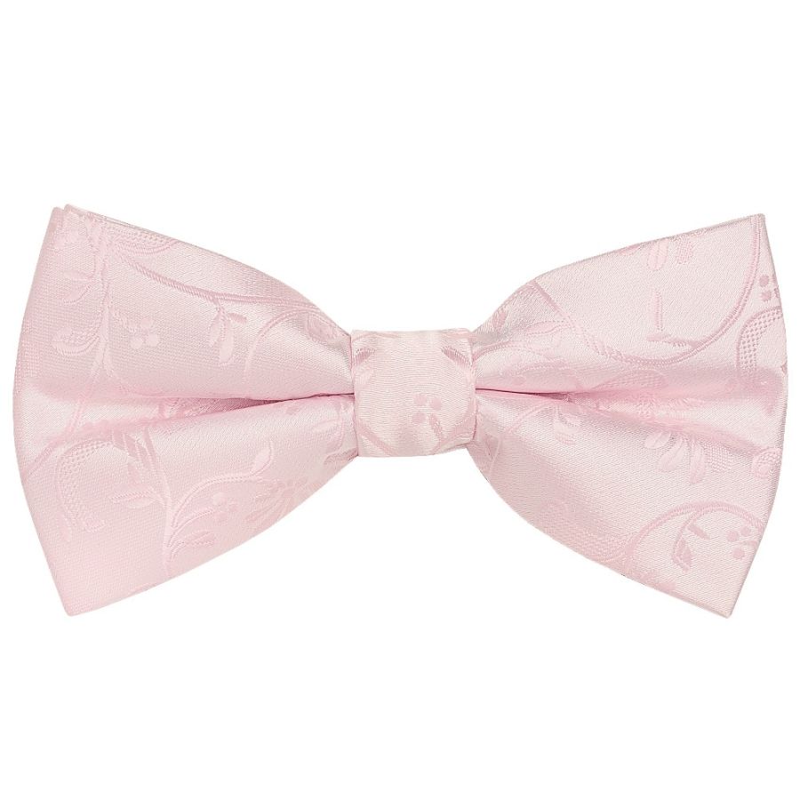 Pre Tied Blush Pink Floral Boys Bow Tie Age 4-7