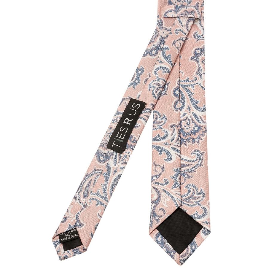 Pink and Blue Paisley Skinny Men's Tie