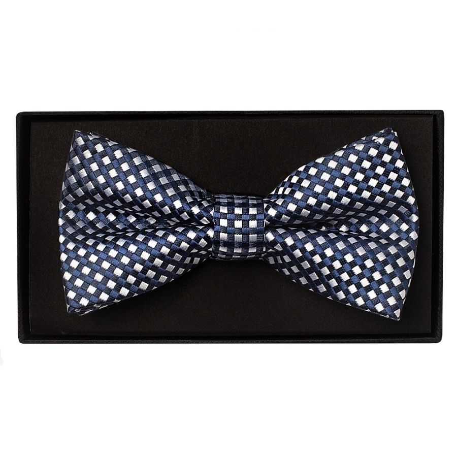Navy Diamond Neat Mens Bow Tie
