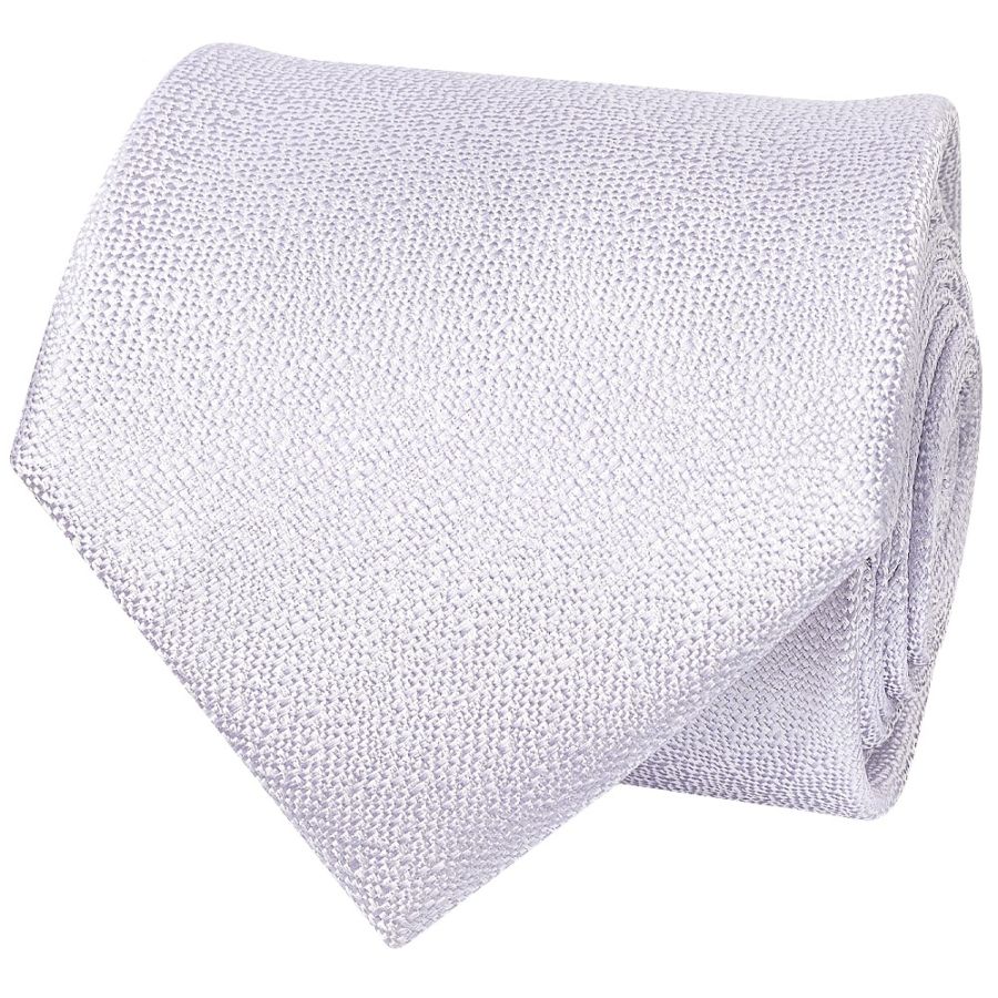 Plain Lilac Textured Silk Classic Men's Tie and Pocket Square Set