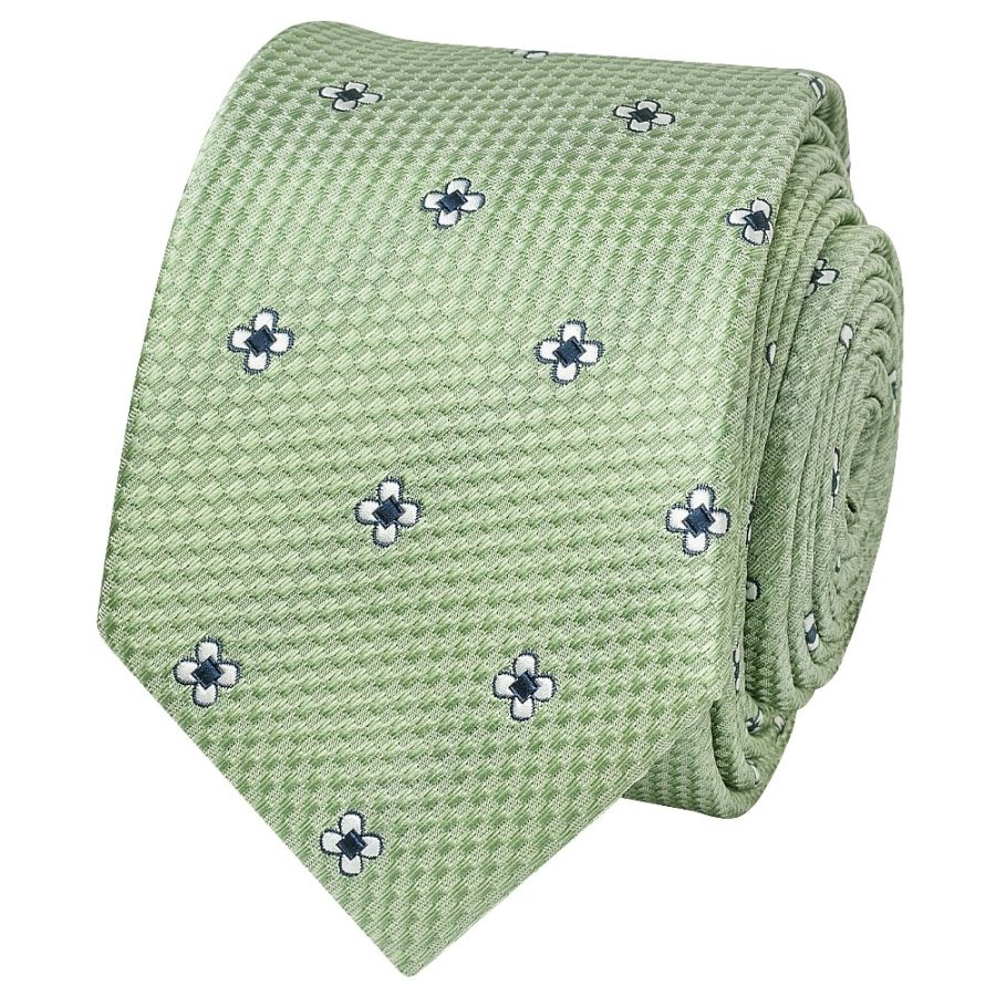 Green Petal Skinny Men's Tie