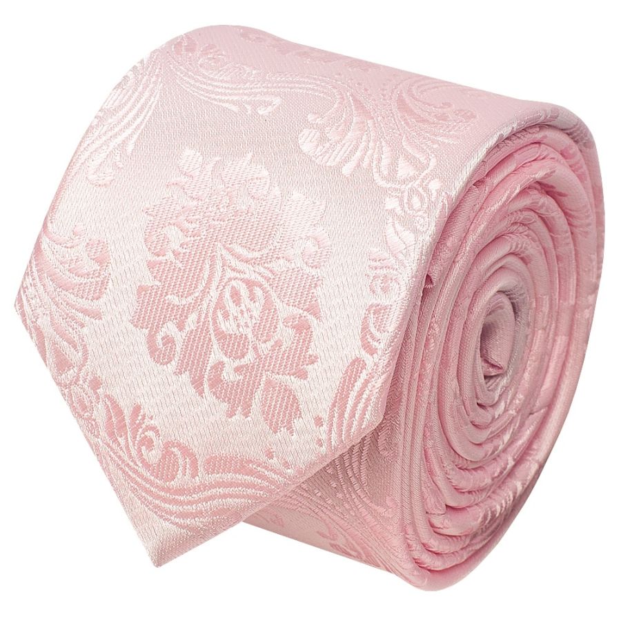 Blush Pink Paisley Skinny Men's Tie