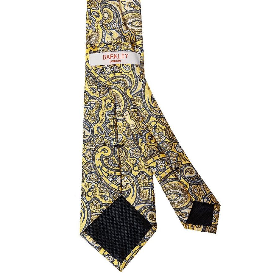 Yellow Paisley Silk Classic Men's Tie