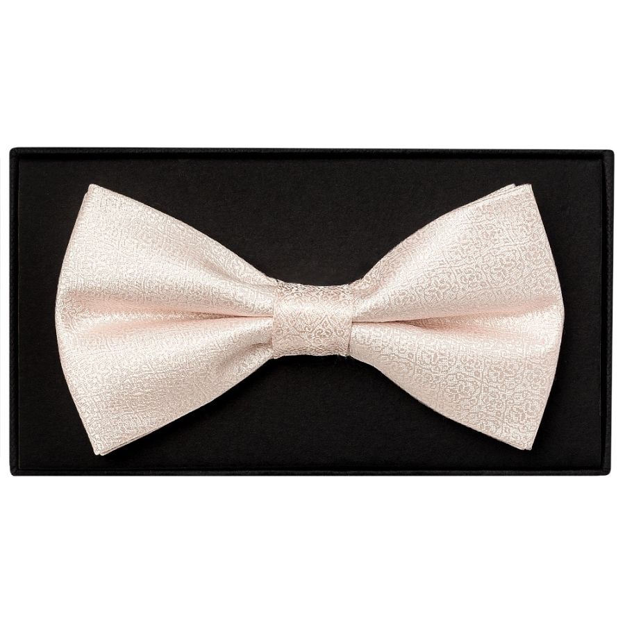Blush Self Floral Textured Silk Men's Bow Tie
