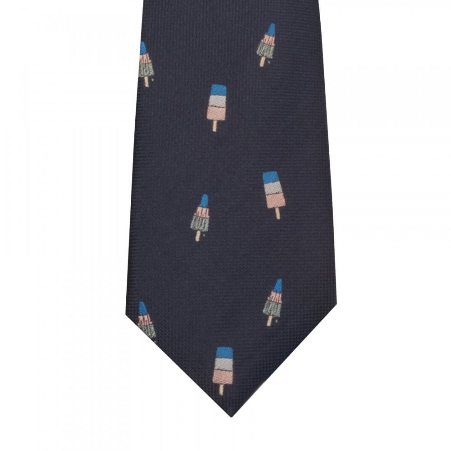 Navy Ice Lolly Silk Skinny Men's Tie