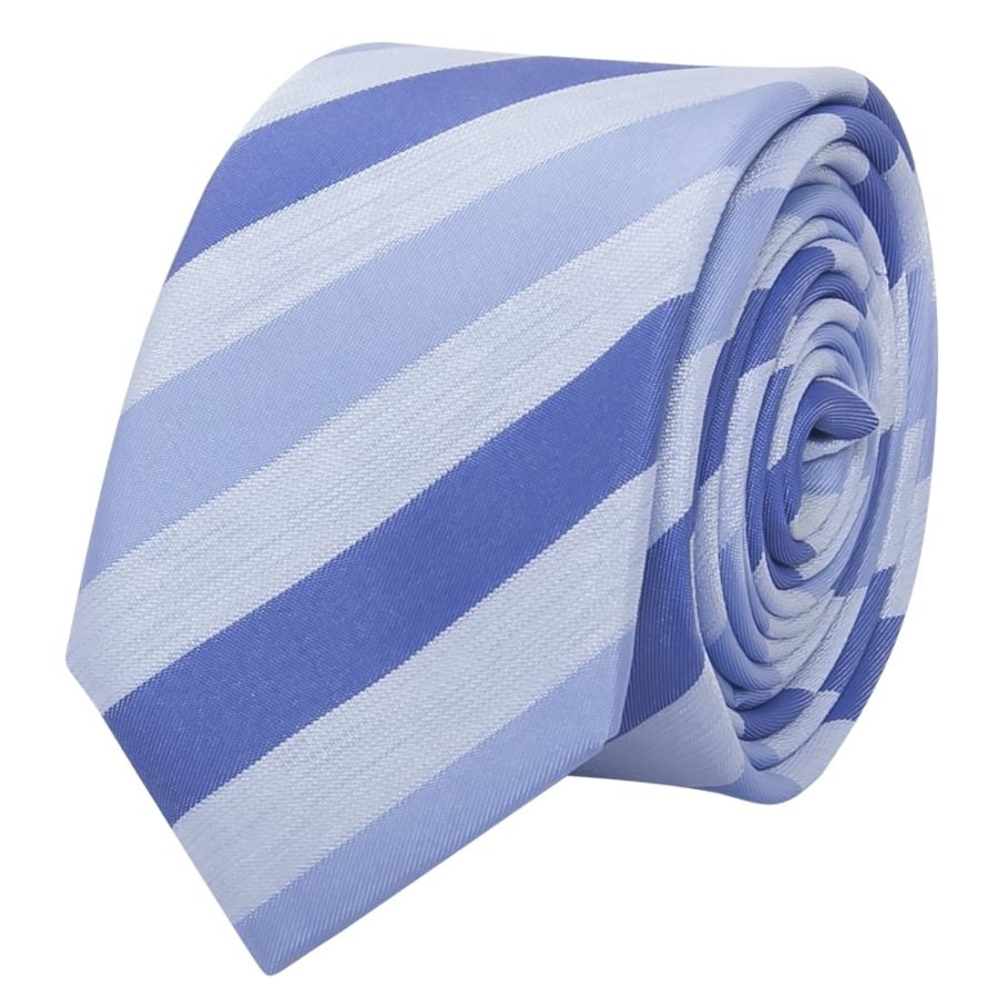Light Blue Striped Skinny Men's Tie