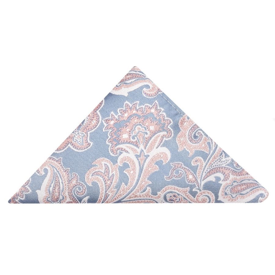 Blue and Pink Paisley Pocket Square