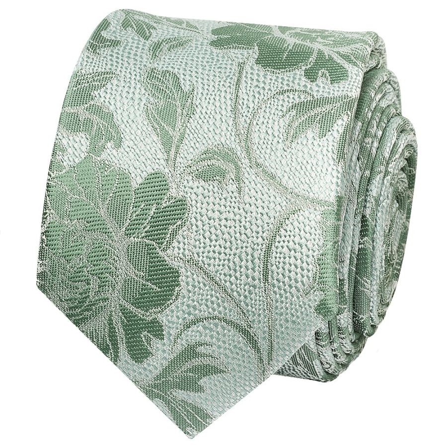 Green Flower Skinny Men's Tie