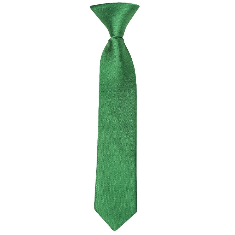Pre Tied Emerald Green Satin Boys Tie Age 4-7