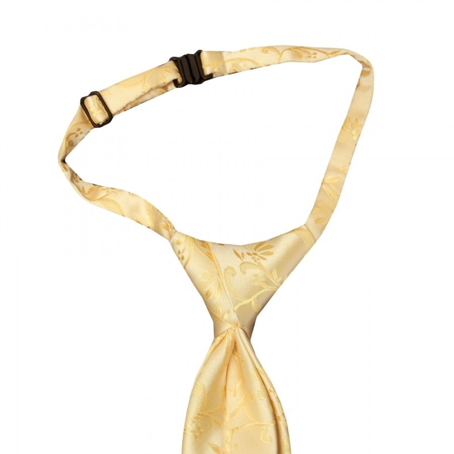 Pre Tied Gold Floral Boys Tie Age 4-7