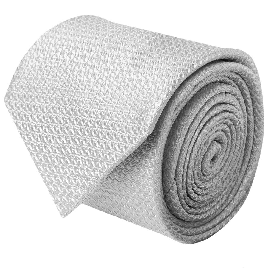 Silver Textured Classic Tie