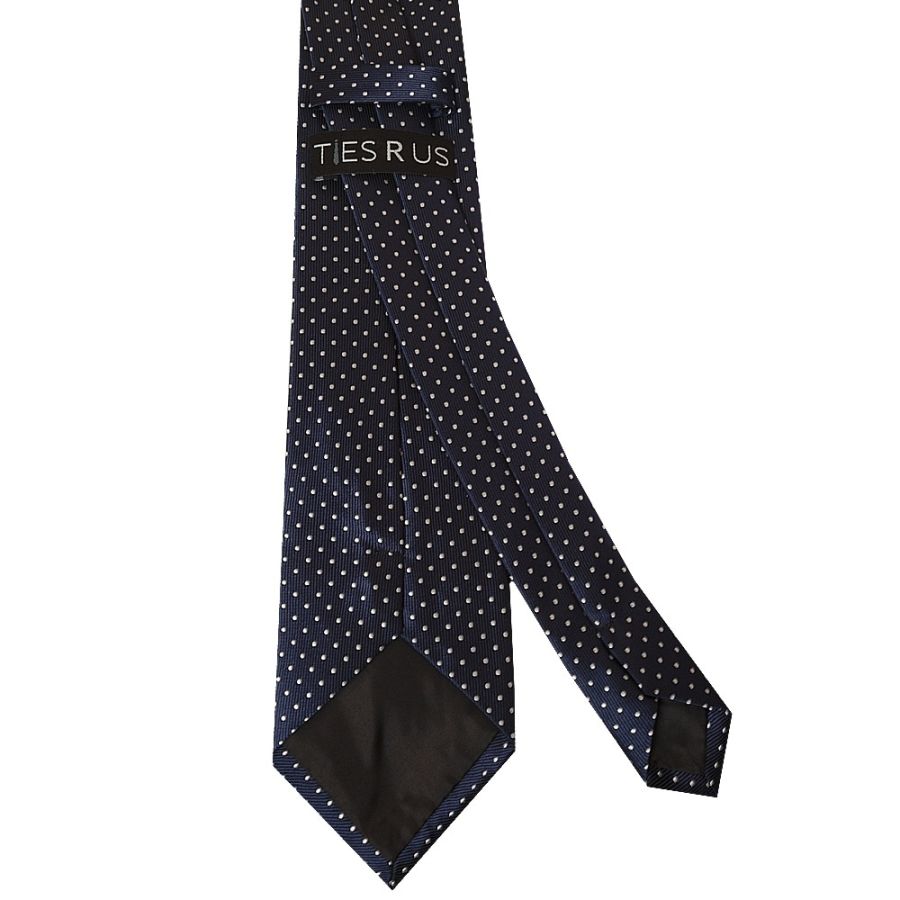 Navy Blue and White Polka Dot Classic Men's Tie