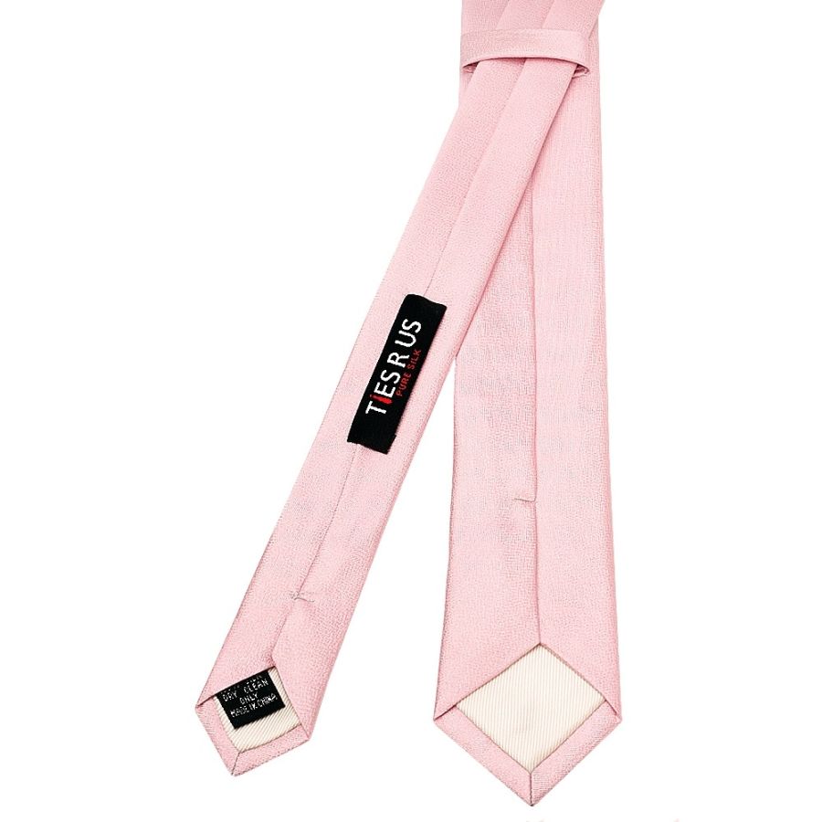 Plain Blush Pink Silk Skinny Boys Tie