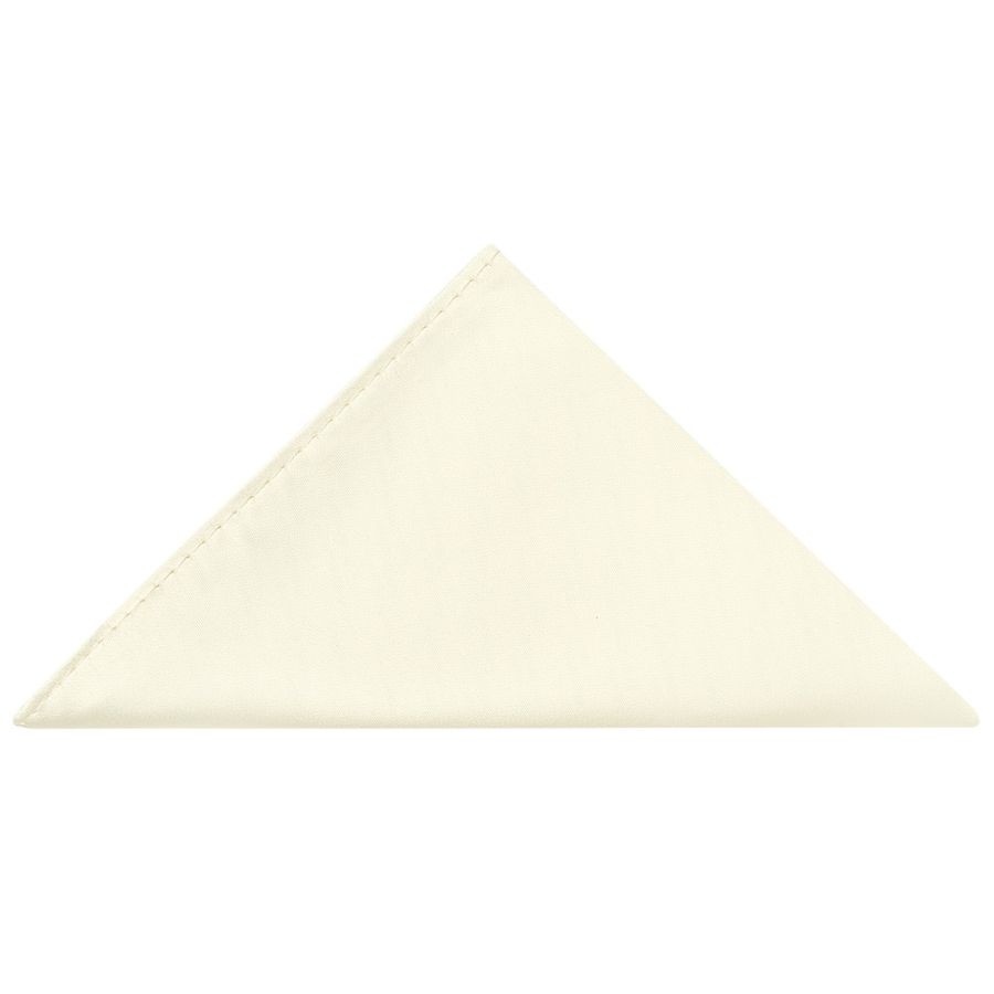 Plain Off White Hand Made Mens Bow Tie and Pocket Square Set