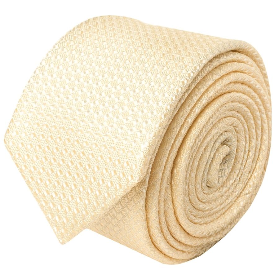 Ivory Textured Skinny Tie 