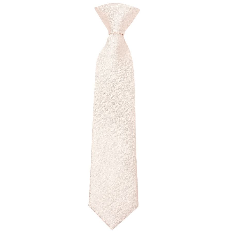 Pre Tied Blush Self Floral Textured Silk Boys Tie Age 4-7