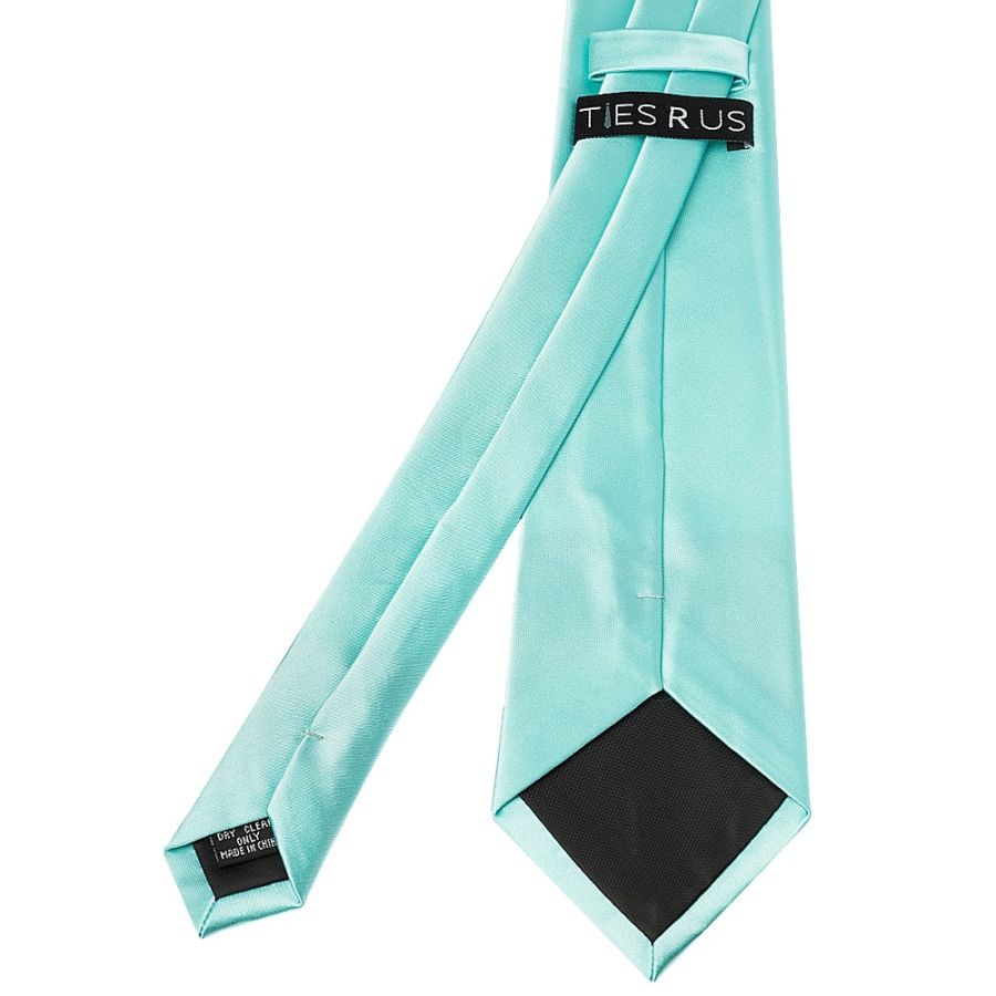 Plain Aqua Satin Classic Men's Tie