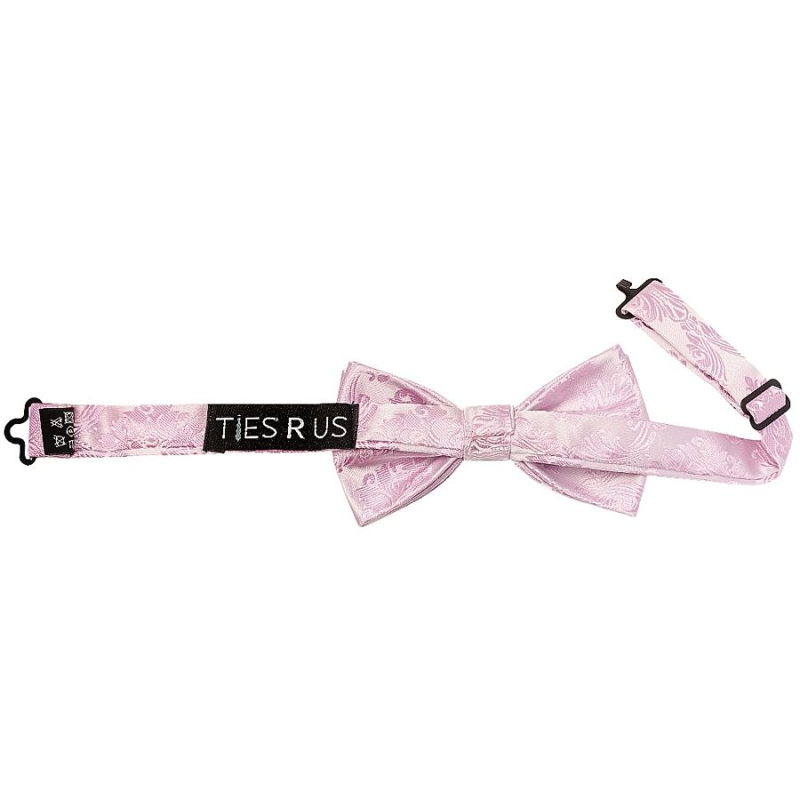 Pre Tied Light Dusty Pink Paisley Boys Bow Tie Age 4-7