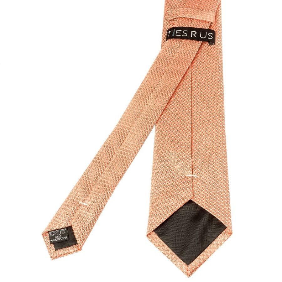Coral Textured Classic Tie and Pocket Square Set