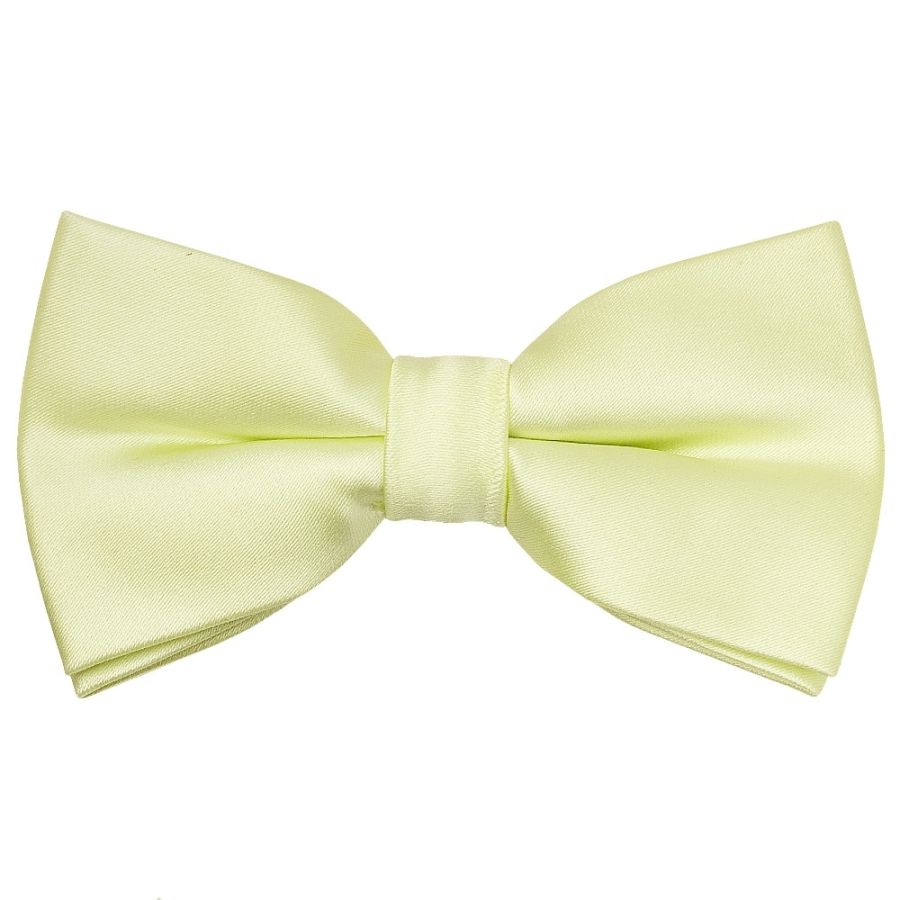 Pre Tied Plain Willow Green Satin Boys Bow Tie Age 8-11